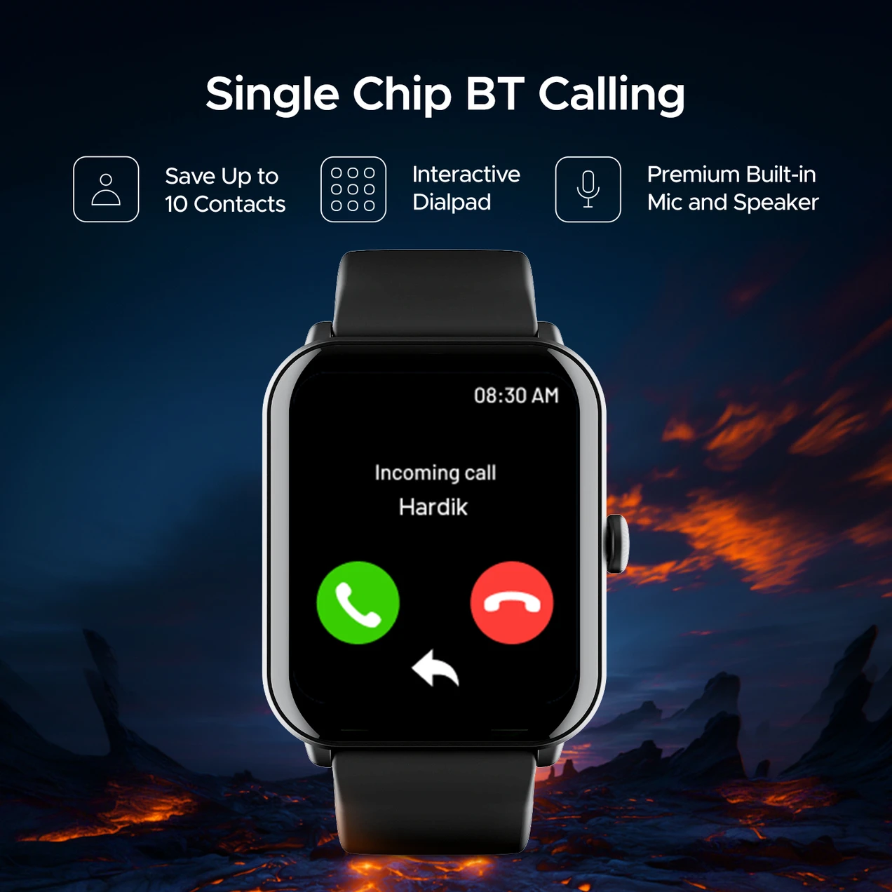 boAt Wave Fury Smartwatch (Active Black Strap, Free Size) - Image 2