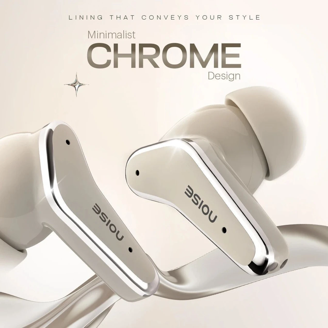 Noise Buds VS102 Elite with 50Hr Playtime, ENC, Quad Mic, Chrome finish Flybird Design Bluetooth - Image 3